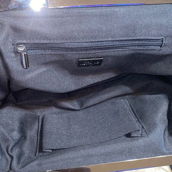 La Je Houndstooth Print Satchel Kisslock Shoulder Purse Vintage Blue and green - Picture 5 of 5